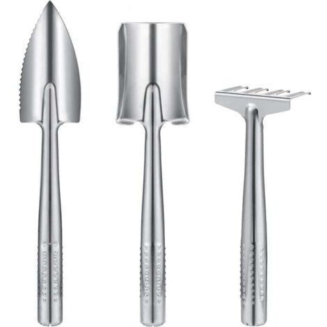 Kit de jardinage 3 pièces, outils de jardin en acier inoxydable, mini outils de jardinage pour enfant adulte (1/4)