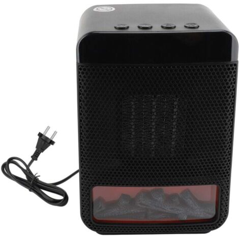 Chauffage d'espace 1000W PTC Céramique Fast Chouffage Bureau électrique Portable avec un feu de flamme réaliste 3D pour le bureau de la chambre et Utilisation à l'intérieur Plug 220V (1/4)