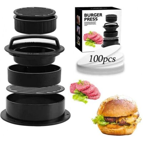 Presse à hamburger antiadhésive 3 en 1, moules de cuisine pour pain de viande pressés à la main (1/4)