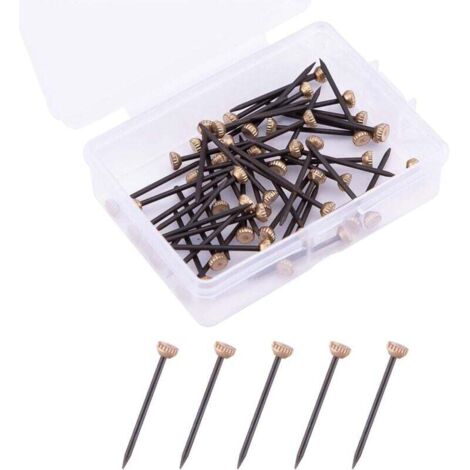 50 Pièces Clous de Suspension Solutions de Suspension de Photo Cintres de Cadre en Plâtre avec Boîte de Rangement en Plastique (1/4)
