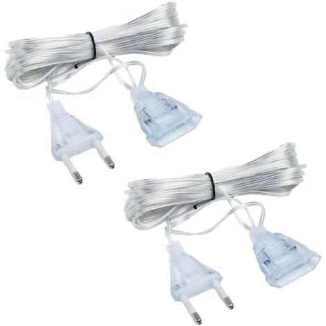 2 Pcs Fil Électrique Transparent Rallonge Électrique Transparente Câble Rallonge Électrique 5m pour Accessoires Electriques Petit (1/4)