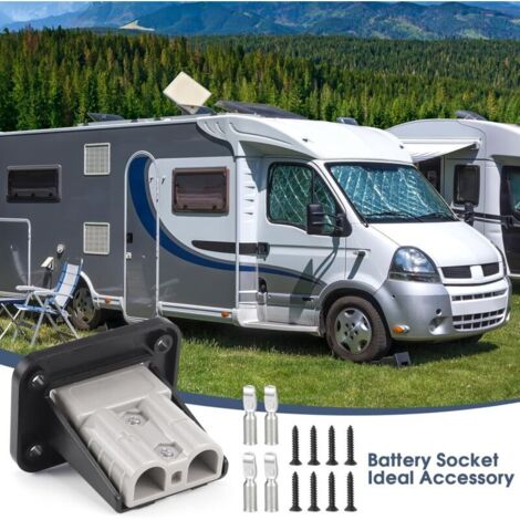 Lot De 2 50A Prise Encastrée Prise De Charge, Batterie Connecteur Avec Plaque De Montage Compatible Avec Les Anderson Sb50 Montage Encastre Pour Caravane Camion Chariot Elevateur 90866222