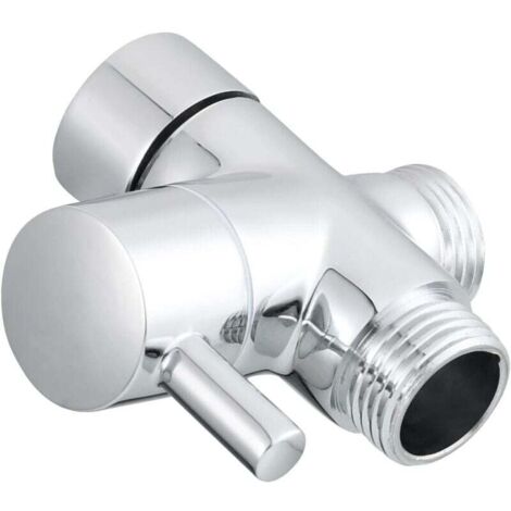 Valve 3 voies en laiton massif1/2" Douchette Composants de Douche Raccord universels, Chrome DSF007 (1/4)
