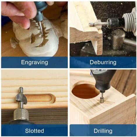 Jeu De 20 Mèches De Gravure Et Toupie Carbure HSS 1/8" - Pour Outils Rotatifs Bois, Sculpture Et Bricolage