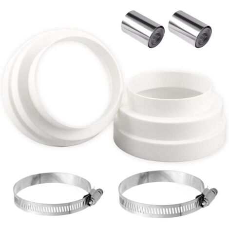 2PCS Droites Réducteur de Conduits Ø120 150 160mm ABS Avec 2 colliers en acier inoxydable et deux ruban adhésif en aluminium Adaptateur Universel pour Tuyau de Ventilation Connecteur de Réduction rond (1/4)