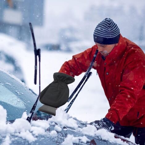 ZQEJEFD Grattoir à Glace Voiture Avec Gant Imperméable - Outil Déneigement Pare-Brise Et Fenêtres Hiver