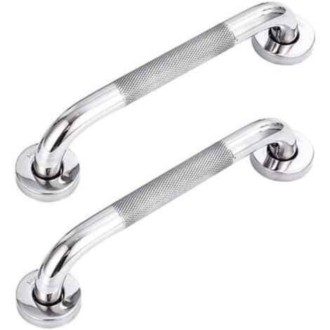Lot de 2 barres d'appui de salle de bain en acier inoxydable 304 avec poignée antidérapante,pour baignoire,toilettes, salle de bain, rampe d'escalier