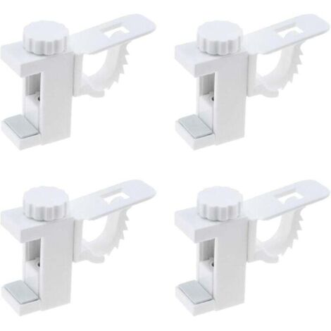 4 Pièces Support de Support de Pince Porte-Rideaux, Support De Support De Pince Porte-Rideaux, Barre Transversale Réglable Tringle à Rideaux Stockage De Serviette Crochet pour Organisateur (1/4)