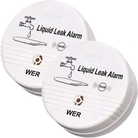 Capteur D'alarme De Fuite d'eau, Alerte De Fuite À Piles, Détecteur d'eau 90dB pour sous-Sols, Salles De Bains, Buanderies, Cuisines, Garages Et Zones De Bureau (Expédié sans Batterie, Lot De 2) (1/4)