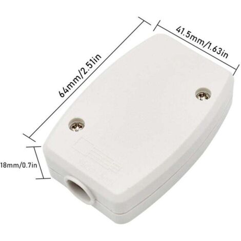 Lot De 2 Boîtiers De Jonction Plastique Blanc 80x50x26 Mm - Pour Bricolage électrique