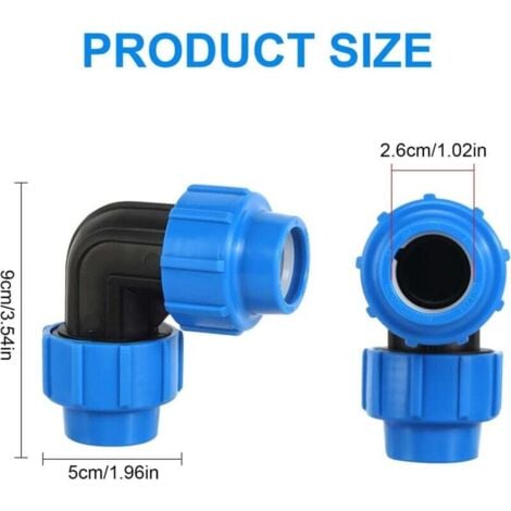 Raccords De Tuyau Coudés De 25 Mm De Diamètre Intérieur, Paquet De 2 U