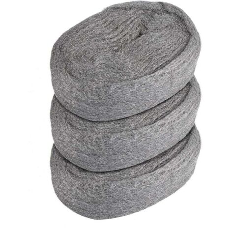Paille de fer, Lot de 4 Laine d'acier 0000 Grade Fil de Nettoyage Wire Wool Polissage Acier Laine pour Nettoyage Polissage Entretien et Finition du Bois, Verre