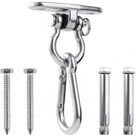 Crochet De Plafond, 450KG Capacité Crochet de Fixation Murale de Plafond, Support de Plafond Suspension Trainer Kit de Suspension pour Chaise accrochante Hamac Sling Trainer Sac de Boxe (1/4)
