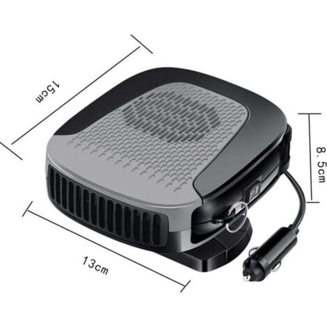 Chauffage Soufflant Voiture 12V 150W 2-en-1 Portable - Dégivrage Rapide Pare-Brise, Rotatif 360°, Vent Chaud/Froid