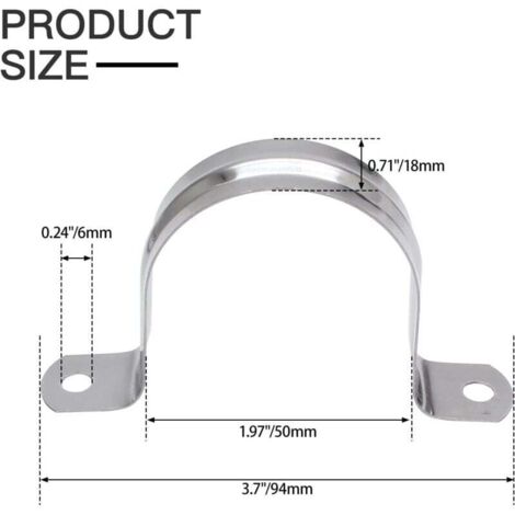 SHUNCHG 6 Pièces Colliers De Serrage 50mm Acier Inoxydable - Collier U Lourd Tuyau