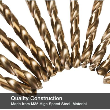 WZFC Foret Hélicoïdal M35 Cobalt 5%, Foret À Tige Réduite De 1/2 Pouces Pour Le Perçage Du Métal Et De L'acier Inoxydable,15mm