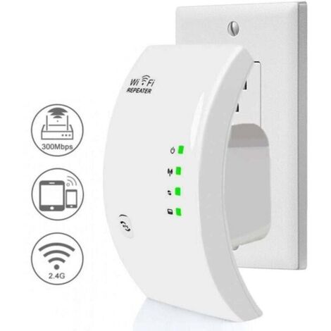 Répéteur WiFi Amplificateur WiFi 300Mbps Couvre Jusqu'à 200㎡, WiFi Extender Booster Point d'Accès Port, Augmente la Couverture WiFi,Compatible avec Toutes Les Box Internet, Ethernet Port, WP (1/4)
