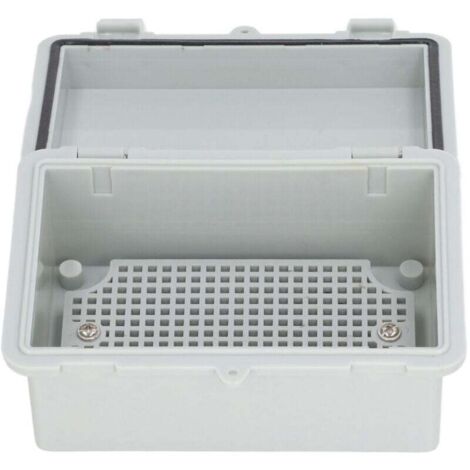 Boîte électrique étanche Boîte de jonction extérieure isolée et étanche à la poussière avec couvercle à charnière Clip plastique pour bricolage Gris (1/4)