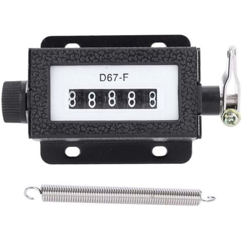 Compteur Mécanique, Compteur Mécanique à 6 Chiffres, Compteur Rotatif Réinitialisable, 0-999999 D67-F (1/4)