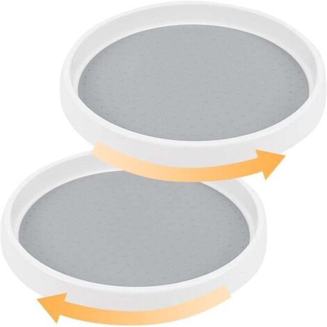 Ineasicer Lot de 2 Plateau Tournant Epices, Antidérapant Rangement Epices Cuisine, 360° Rotatif Plateau Tournant Frigo, Convient pour Réfrigérateur, Cuisine, Salle de Bain (2 × 25 cm) (1/4)
