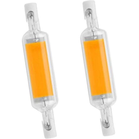 r7s 78mm Ampoule Led 10w Double Extrémité Led Cob Lumière d’Inondation Blanc Chaud 3000k r7s Projecteur 110-140v Pour La Lumière De Paysage École à La Maison (Paquet De 2) (1/4)