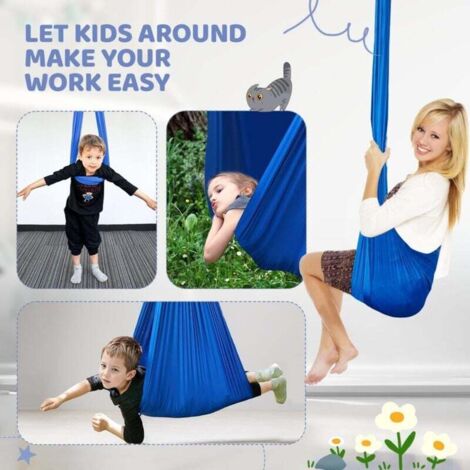 Balançoire sensorielle pour enfants, vert lac, 280x150cm, Kit de suspension d'arbre au plafond intérieur/extérieur inclus | Leroy Merlin Balançoire sensorielle pour enfants, vert lac, 280x150cm, Kit de suspension d'arbre au plafond intérieur/extérieur inclus | Leroy Merlin