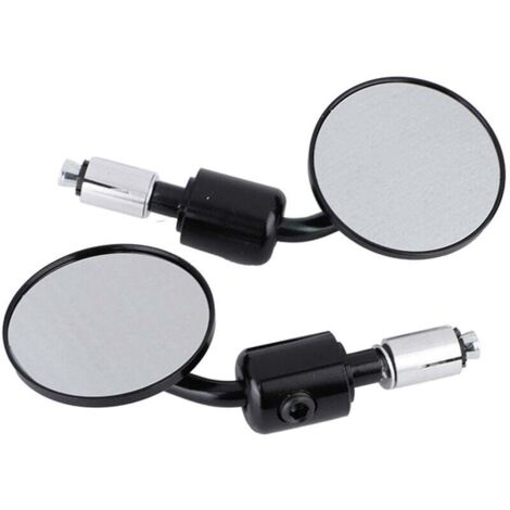 1 paire de rétroviseurs de guidon ronds de 7/8 "pour moto et moto, noir (1/4)