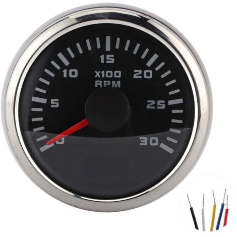 Tachymètre 2 pouces 3000 tr/min, écran LCD, pour voiture, moto, machines d'ingénierie, moteur hors-bord (1/4)