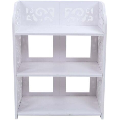 Trywise Étagère à chaussures creuse blanche à 3 niveaux, étagère de rangement, 60 cm (1/4)