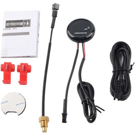 Jauge de température d'eau de thermomètre numérique pour Honda / Kawasaki / Yamaha / Suzuki (lumière bleue) (1/4)