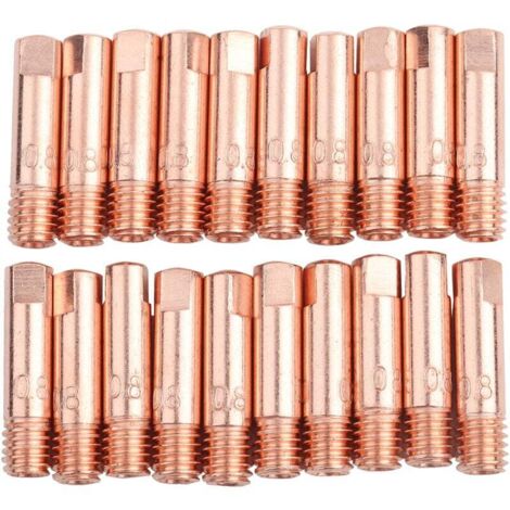 Trywise 20 pièces de pointe de contact en cuivre pour consommables de torche de soudage 15AK MIG/MAG (0,8 mm) (1/4)