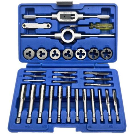 32 pcs Tap and Die Set Metric Wrench Cut Cut M3-M12 Moix de filetage à main Tungstten Carbure de filetage en carbure de fabrication de filetage (1/4)