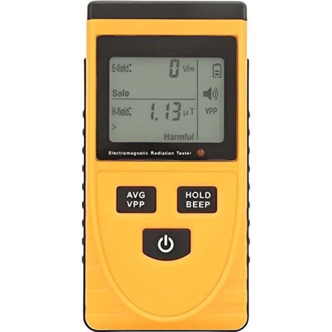 Compteur Geiger- Détecteur de Rayonnement Electromagnétique EMF Portable avec Alarme Sonore et Lumineuse Testeur de Rayonnement de Champ Magnétique LCD Numérique (1/4)