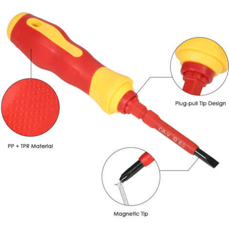 FACOM Tournevis Avec Lame Interchangeable AMS Pointe Plate Et Phillips Longueur 165 Mm Chromee Polie Outillage A Main Convient Un Usage Professionnel 1067894996