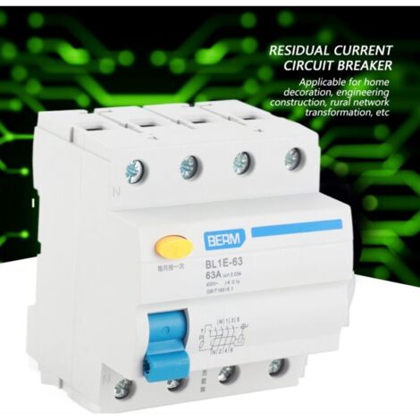 Disjoncteur Différentiel BL1E-63 3P+N 63A RCCB - Protection Surcharge Et Fuite