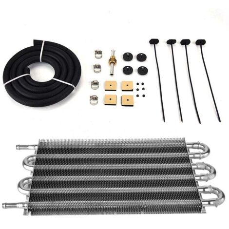 Refroidisseur D'huile de Direction Assistée, Kit de Refroidisseur D'huile de Transmission à Distance de Voiture 6 Rangées Convertisseur de Radiateur Manuel Automatique (1/4)
