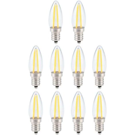 10pcs E12 1.5W AC230V Mini ampoules LED à filament long pour l'éclairage de paysage de voiture à la maison (1/4)