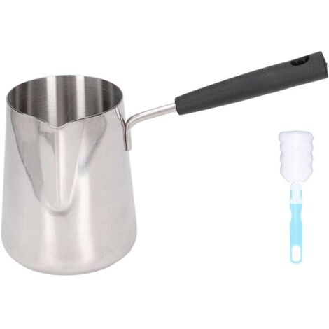 Cafetière turque 600 ml en acier inoxydable Surface brillante résistant aux hautes températures facile à nettoyer chauffe-beurre (1/4)