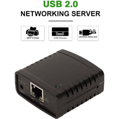 Trywise Serveur d'impression USB TCP IP LPR 10Mbps 100Mbps, Port LAN ...