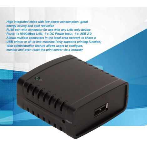 Trywise Serveur d'impression USB TCP IP LPR 10Mbps 100Mbps, Port LAN ...