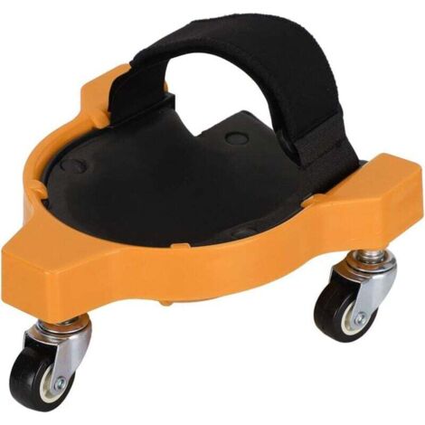 Genouillères à Roulettes KneeBlade Jaunes - Protection Genoux Travail Avec Sangle Sécurité