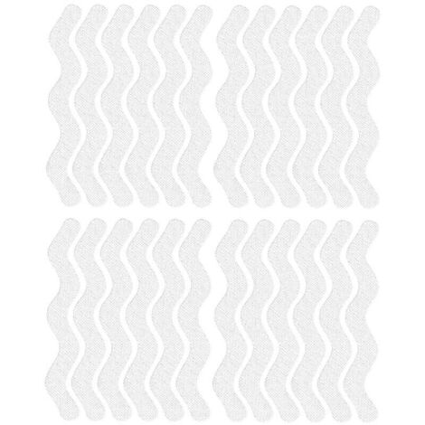 Autocollants de douche antidérapants, en forme de S, pour baignoires, douches, escaliers, 1,3 x 18 cm, 24 pièces, transparents (1/4)