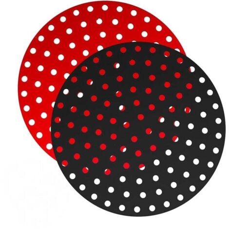 Tapis pour friteuse à air, doublure réutilisable en silicone pour friteuse à air, 2 pièces (rond, 22 cm x 22 cm) (1/4)