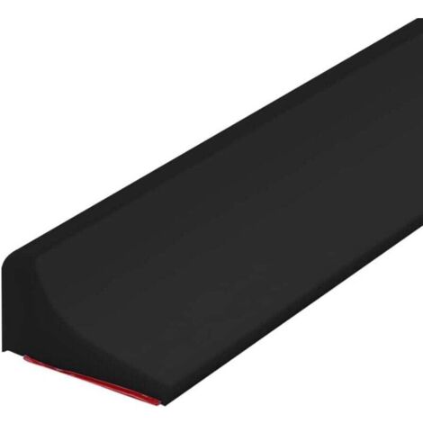 Cloison de douche pliable et étanche, bande d'étanchéité autocollante pour seuil de douche, 2 m (noir) (1/4)