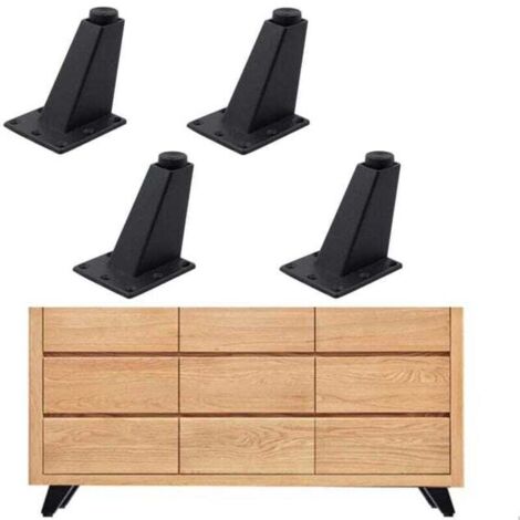 Pieds de meubles pour canapés, tables, armoires, tables basses, téléviseurs et autres, 4 pièces, 10 x 7,3 x 6,3 cm, robustes, durables (1/4)