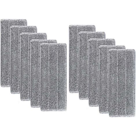 Lot de 10 têtes de balai en microfibre, kit de nettoyage de rechange pour balai à franges, têtes de balai ménagères, compatibles avec les balais à franges plates, chiffon de nettoyage en microfibre,