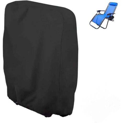 Housse de bain de soleil de jardin imperméable - 96 x 20/34 x 85 cm - Pour extérieur, jardin, balcon ou terrasse - Noir (1/4)