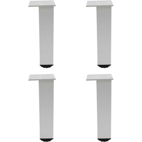 Pieds de meubles réglables en aluminium, lot de 4, pour meubles, canapés et tables, argent, 25 cm (plage de réglage 250-268 mm) (1/4)