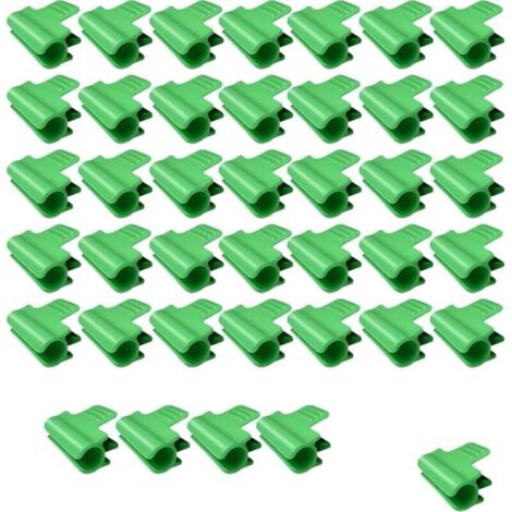 Lot de 40 clips pour serre de jardin, clips pour tube d'ombrage, filet de jardin, accessoires pour toile d'ombrage (16 mm) (1/4)