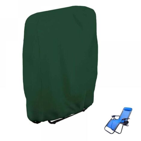 Housse de bain de soleil de jardin imperméable - 71 x 20/34 x 110 cm - Pour extérieur, jardin, balcon ou terrasse - Vert (1/4)